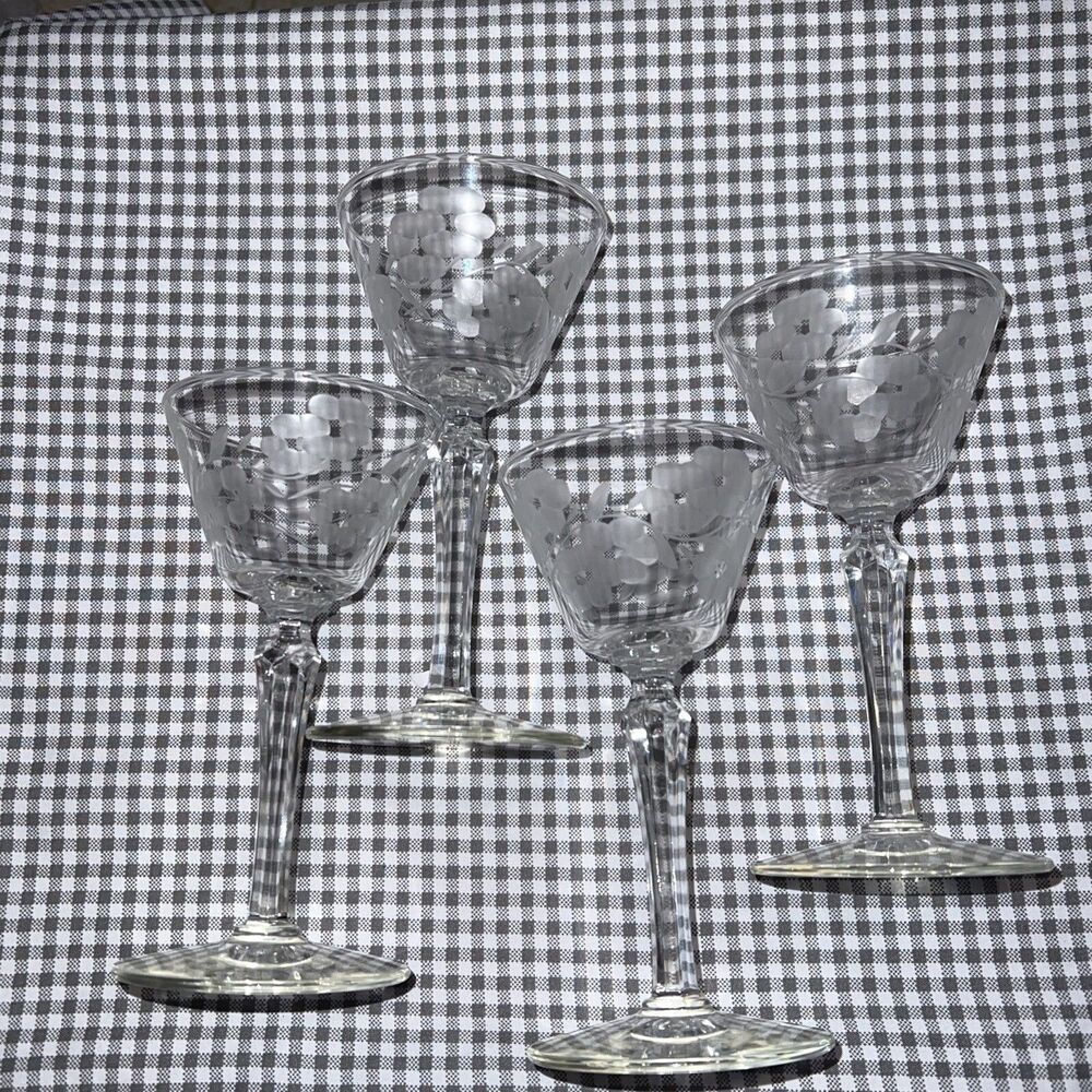 Libbey Rock Sharpe Embassy 3001 Liquor Cocktail Stem Set Of 4